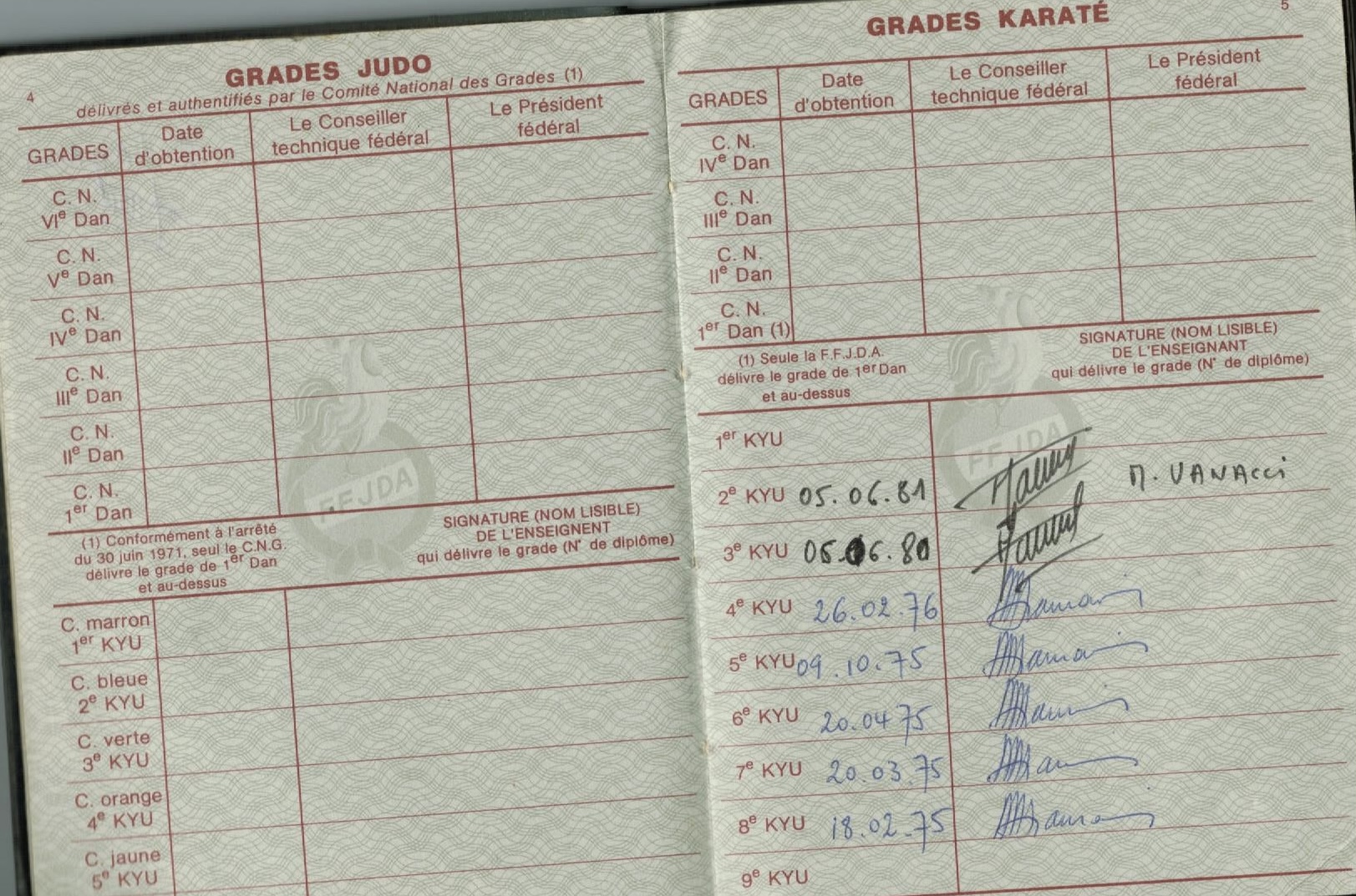 CCK PAU Carte de membre Recto